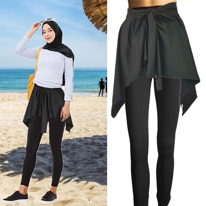 Muslimah Sport Swimming Slim Pants Tights Seluar Skirt Sukan Women