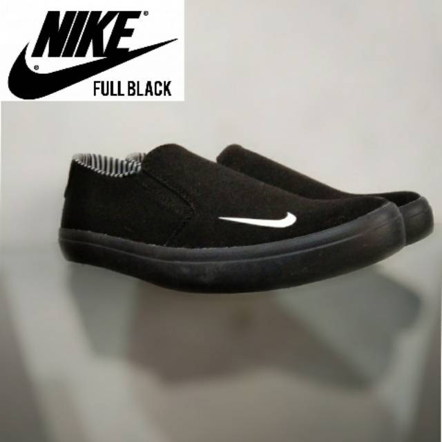 Nike all sales black slip on