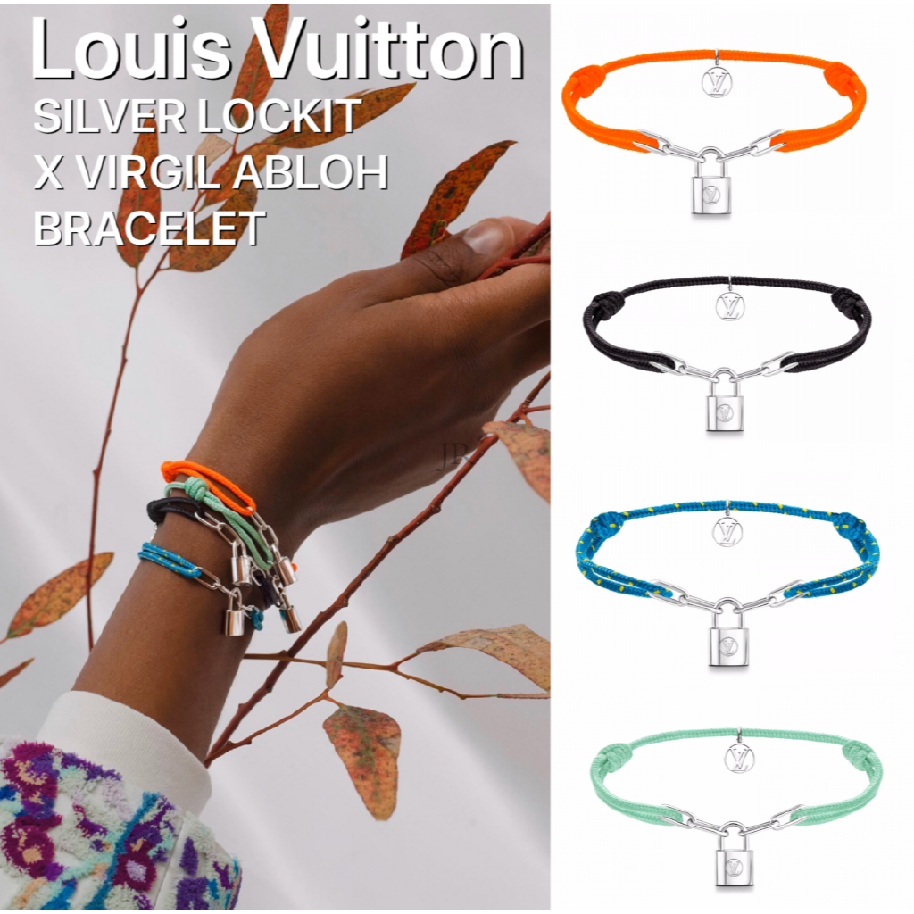 Louis Vuitton LOUIS VUITTON Brasserie Silver Lockit Virgil Abloh Rainbow  Titanium Cord Bracelet Q05269 Multicolor | eLADY Globazone