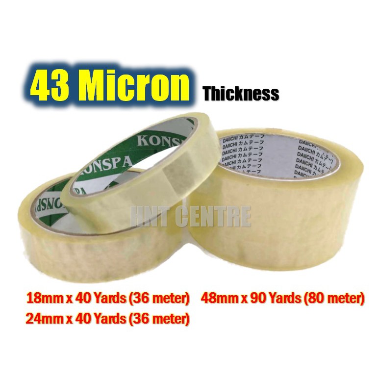 Packaging Tape Adhesive Packing Tapes 75m x 48mm - 45 Micron Transparent  Clear 45m