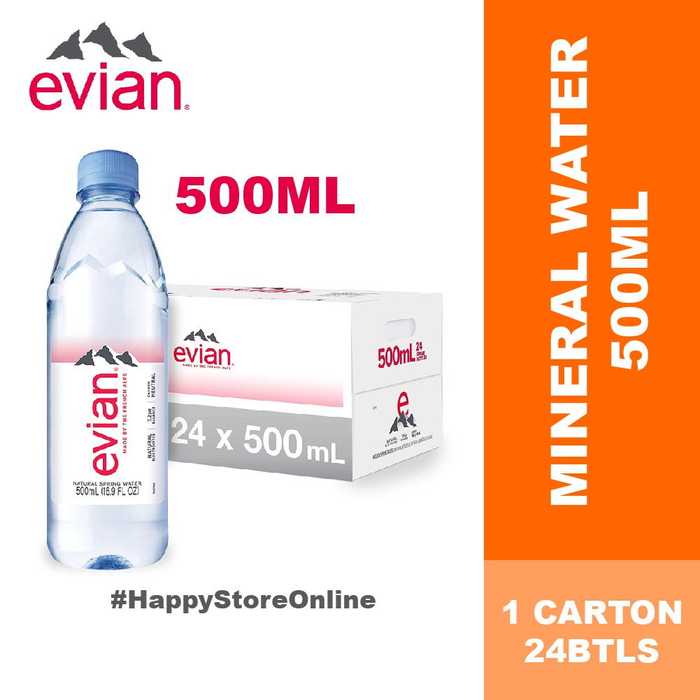 500ml Evian Natural Mineral Water 500ml x 24btls