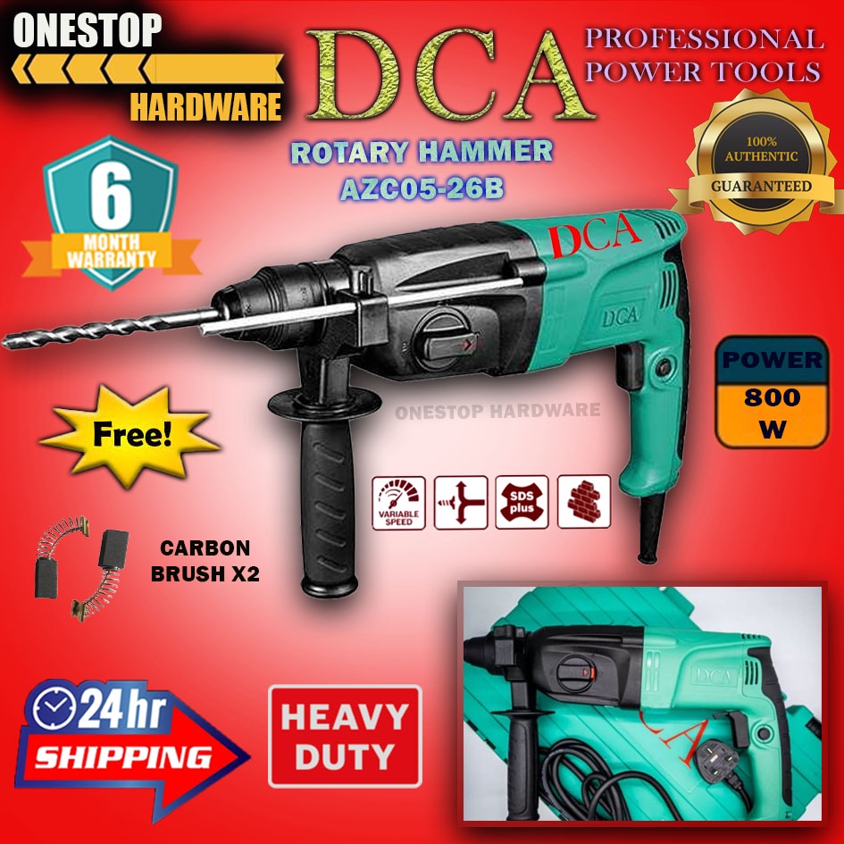 DCA Rotary Hammer Drill 3in1 AZC05 26B Penebuk Dinding Shopee