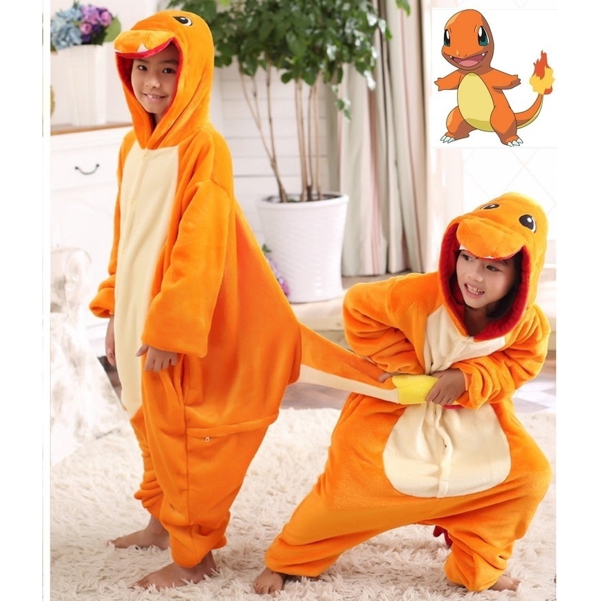 Pokemon Charmander Cosplay Jumpsuit Costume For Children Kids