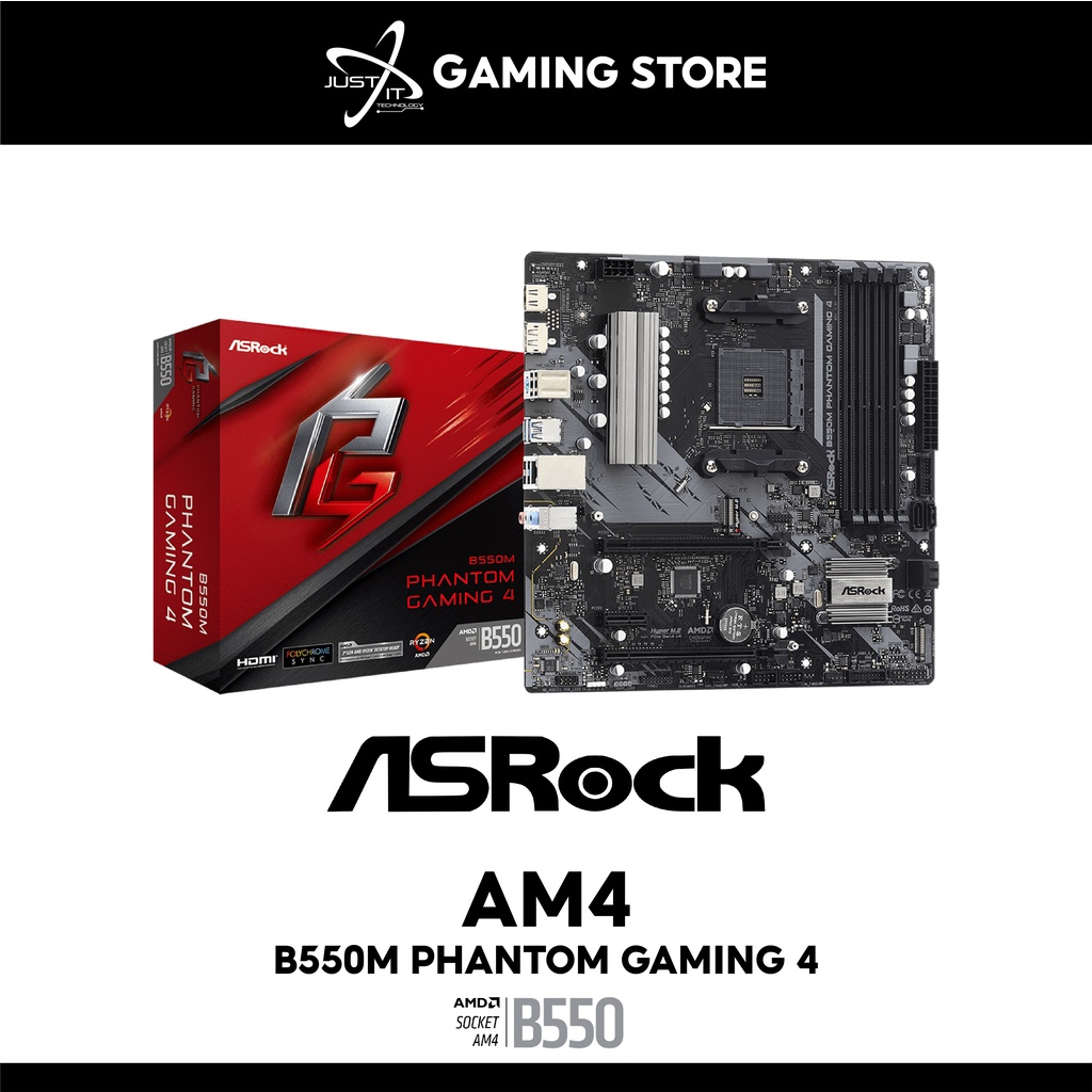 ASROCK B550M PHANTOM GAMING 4 AM4 MAINBOARD COMBO RYZEN 5 3600 / 5500  /4600G / 5600 / 5600X / 5700G / 5800X / 5800X3D