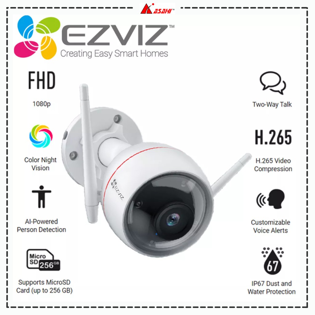 Caméra ip ezviz 2mpx ez-cs-cv310-a0-1b2wfr vidéosurveillance