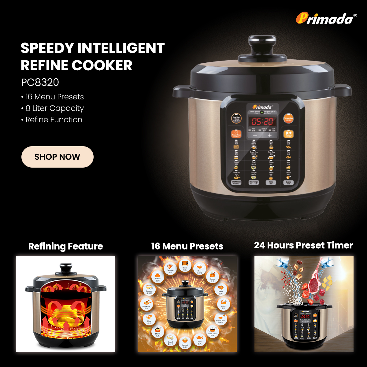 Primada pressure discount cooker 8 litre