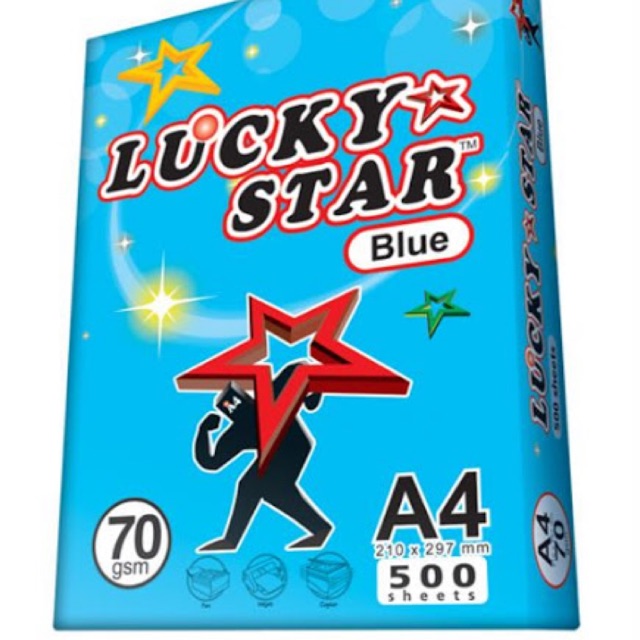 A4 70 GSM LuckyStar Blue Copy Paper ( 500 Pc )