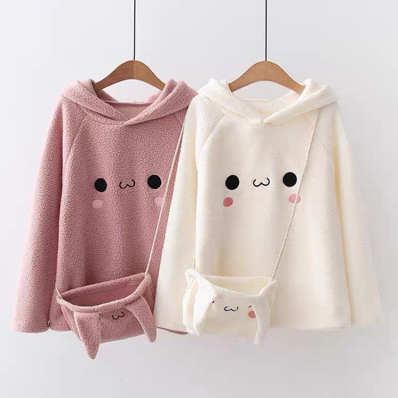 Ready Stock Hoodie Comel Malaysia Kawaii wanita Women's Hoodie Cute Long  Rabbit Ears Lamb Pullover Top Free Bag | Shopee Malaysia