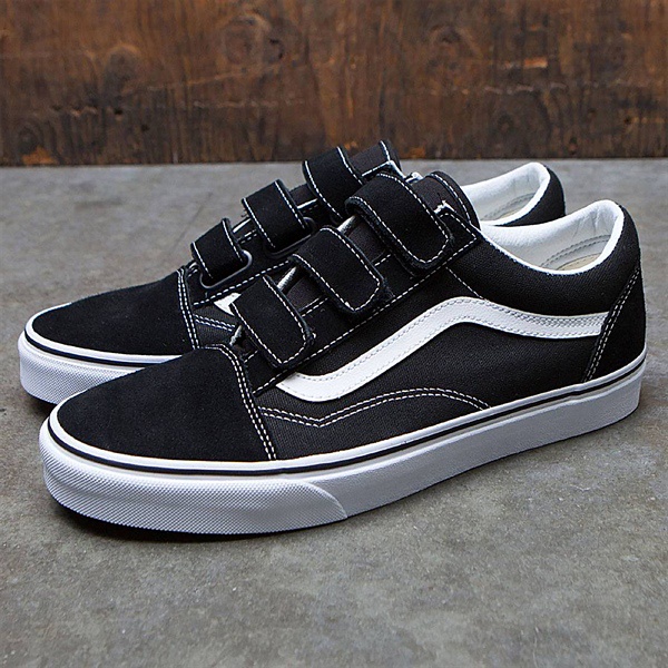 Genuine Shoes Vans Old Skool V Strap Black White Shopee Malaysia