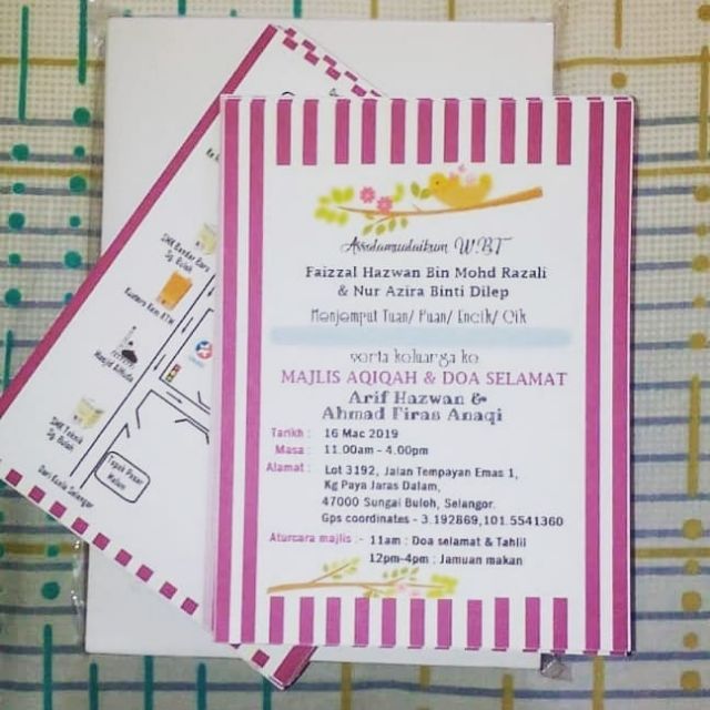 Kad jemputan/ invitation card 50 pcs