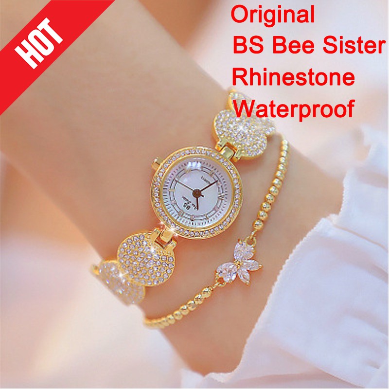 BS Bee Sister Women Rhinestone Watch Full Diamond Quartz Wahces