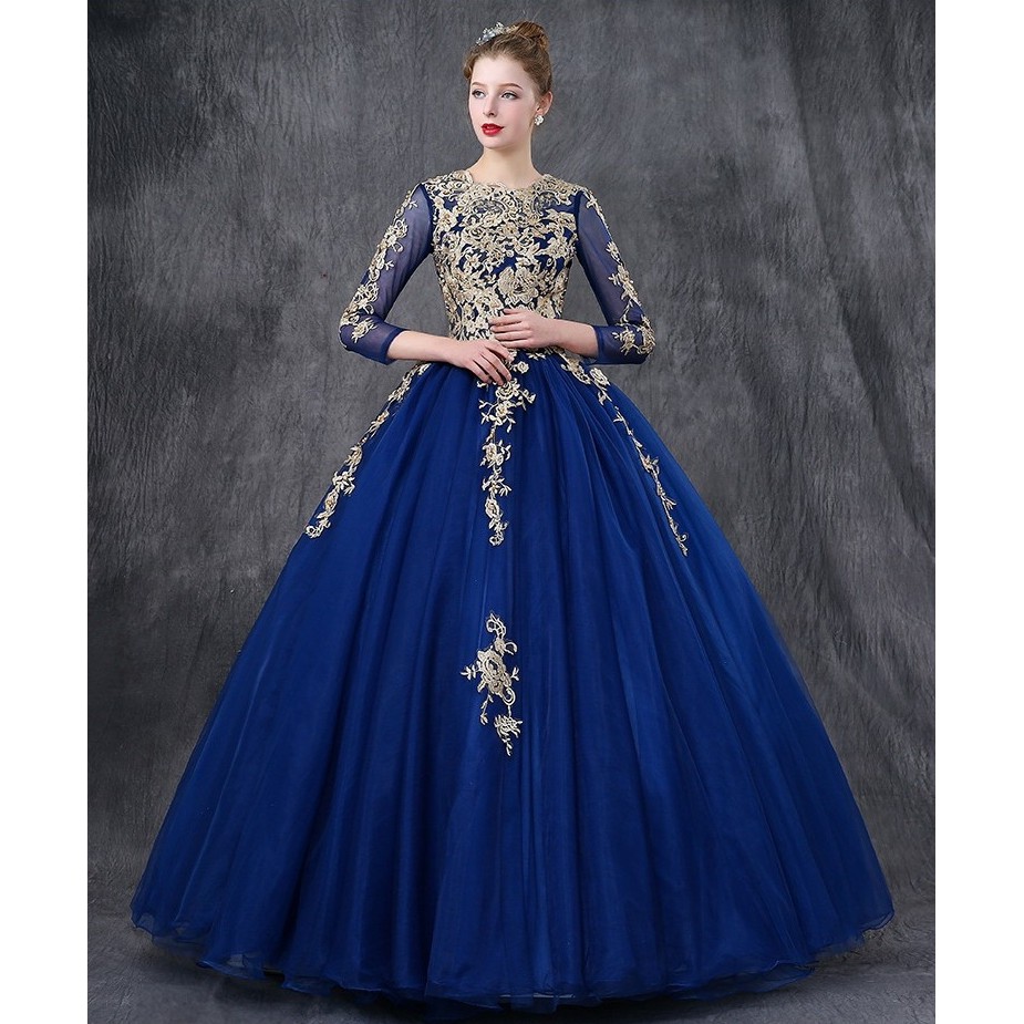 Long sleeve navy blue dress for wedding best sale