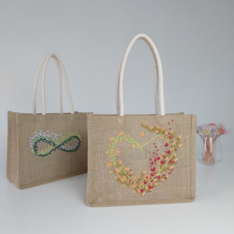 Handmade jute best sale bags designs