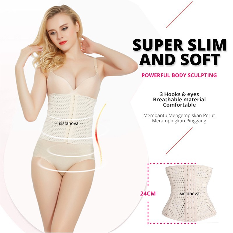 Ready Stock] Slimming Girdle/Bengkung/Body Shaper/Waist Trainer (25cm  Length) - Nude