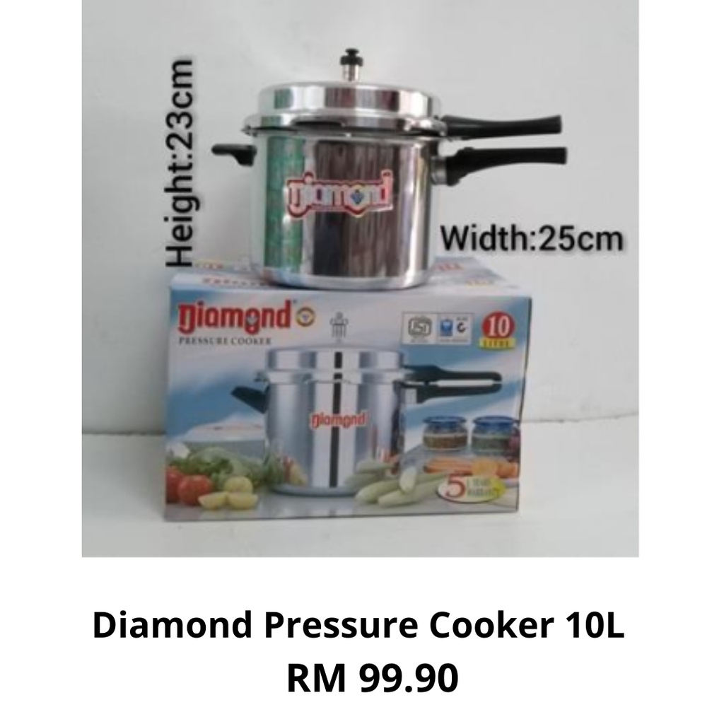 Diamond Pressure Cooker 10L Shopee Malaysia