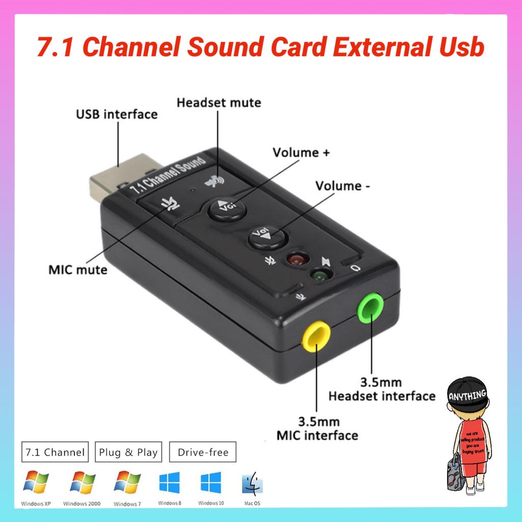 Usb 7.1 Channel 3d Virtual External Audio Sound Card Adapter For Laptop  Desktop