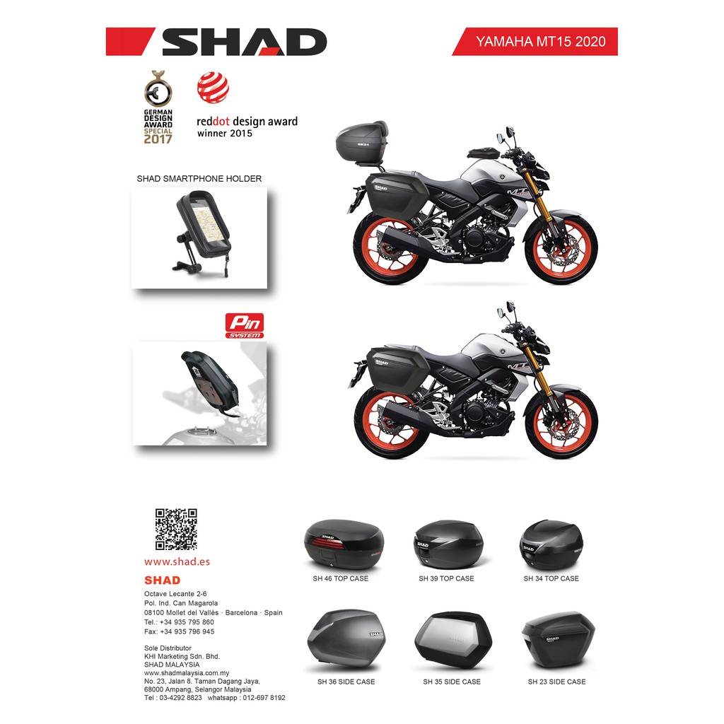 Shad Case for Yamaha MT15 2020-2023