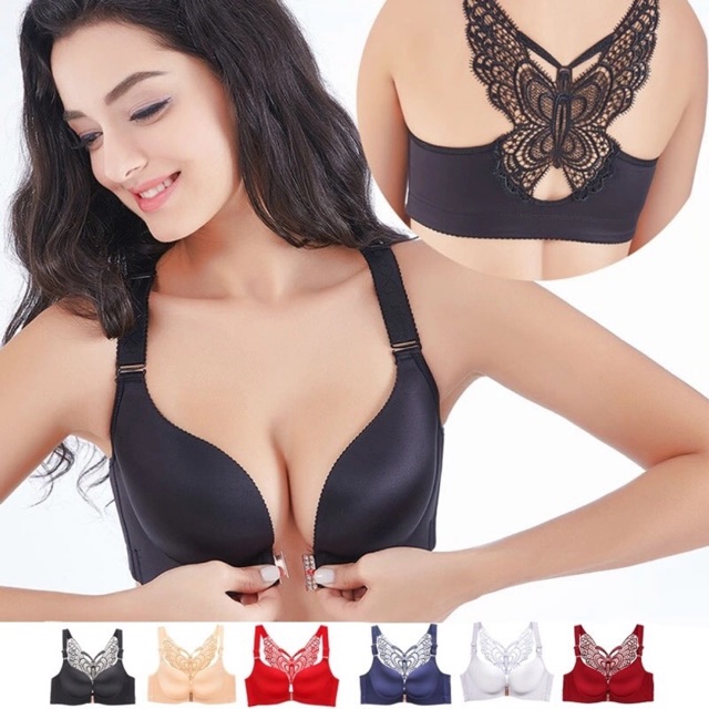 Sexy Push Up Butterfly Back & Front Closure Wire Free Seamless Bra