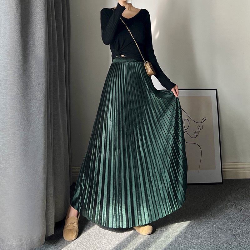 Long pleated 2025 skirt malaysia