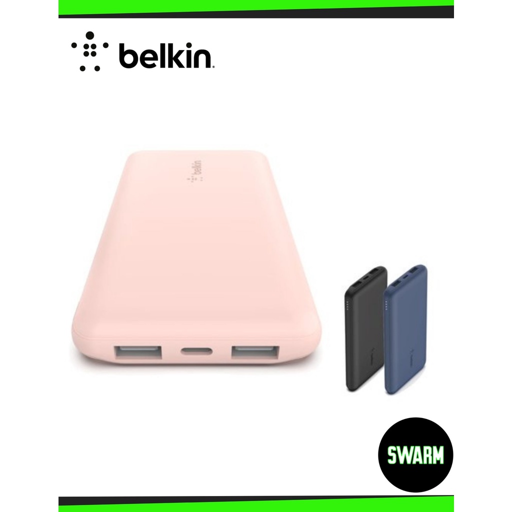 BELKIN BPB011bt BOOST↑CHARGETM 3-Port Power Bank 10K 10000mAh + USB-A to USB -C Cable BPB011btBK BPB011btBL BPB011btRG