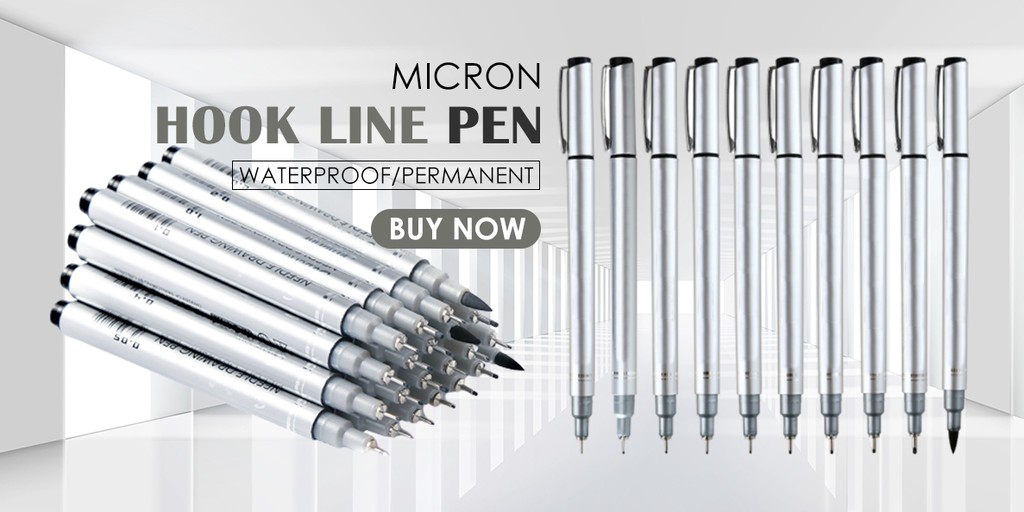 Mitsubishi Unipin Porous-Point Pens Waterproof Brush Pen 0.05MM Design  Drawing Pen Water-based Comic Hook Line Needle Marker Pen