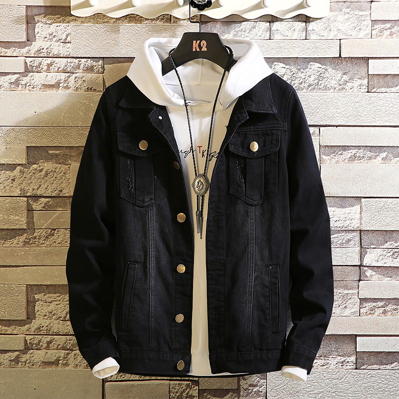 Jeans jacket black clearance colour