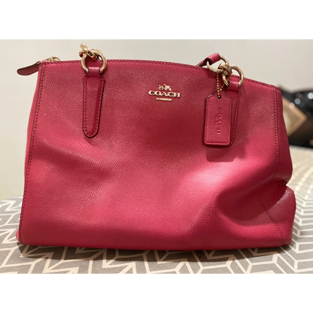 Coach pink best sale leather crossbody