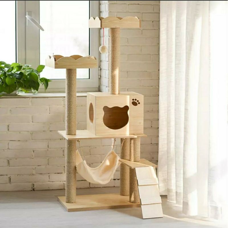 Ready Stock Rumah Kucing Cat Tree Extra Large 135CM Cat Tree