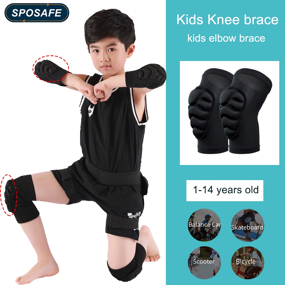 1Pair 3-12 Years Old Kids Knee Calf Padded Compression Leg Sleeve