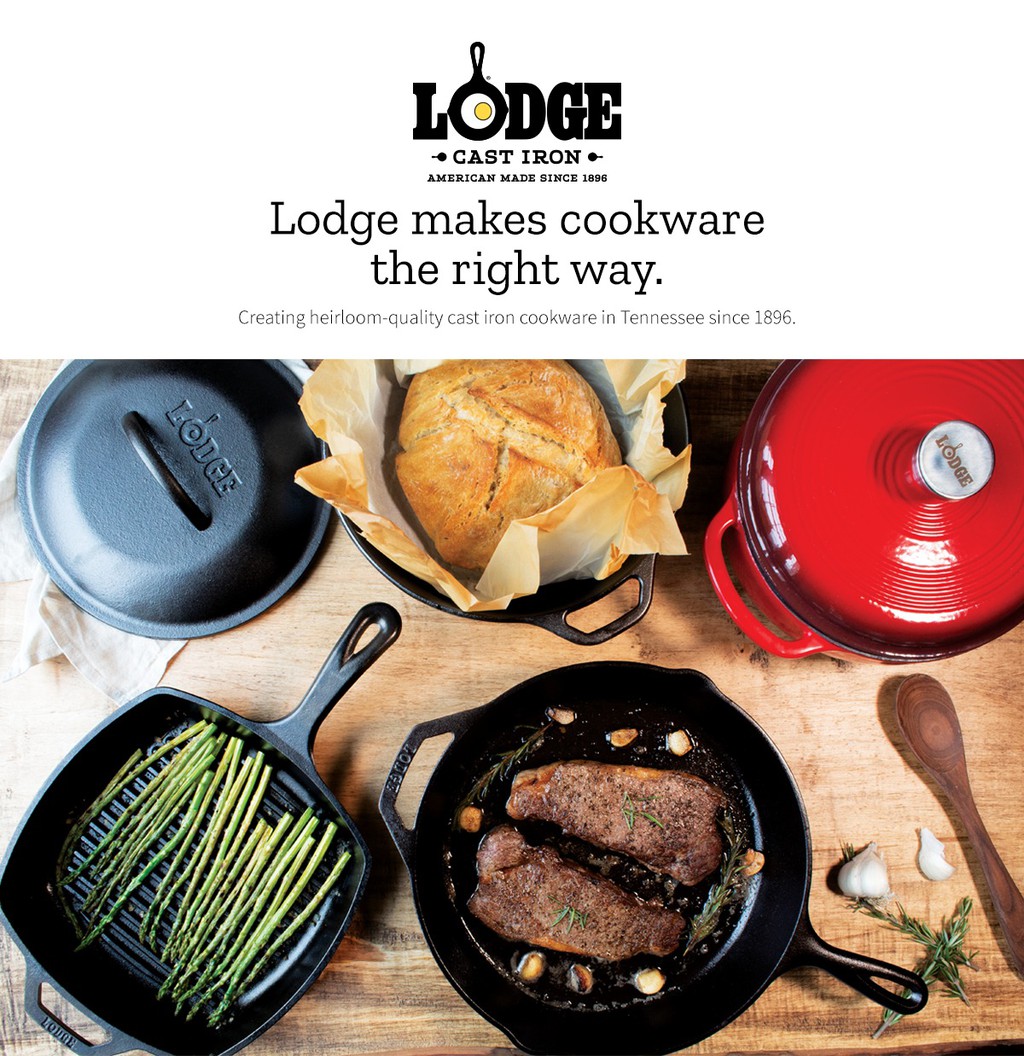 Lodge Desert Sage Enameled Dual Handles Cast Iron 6qt Dutch Oven