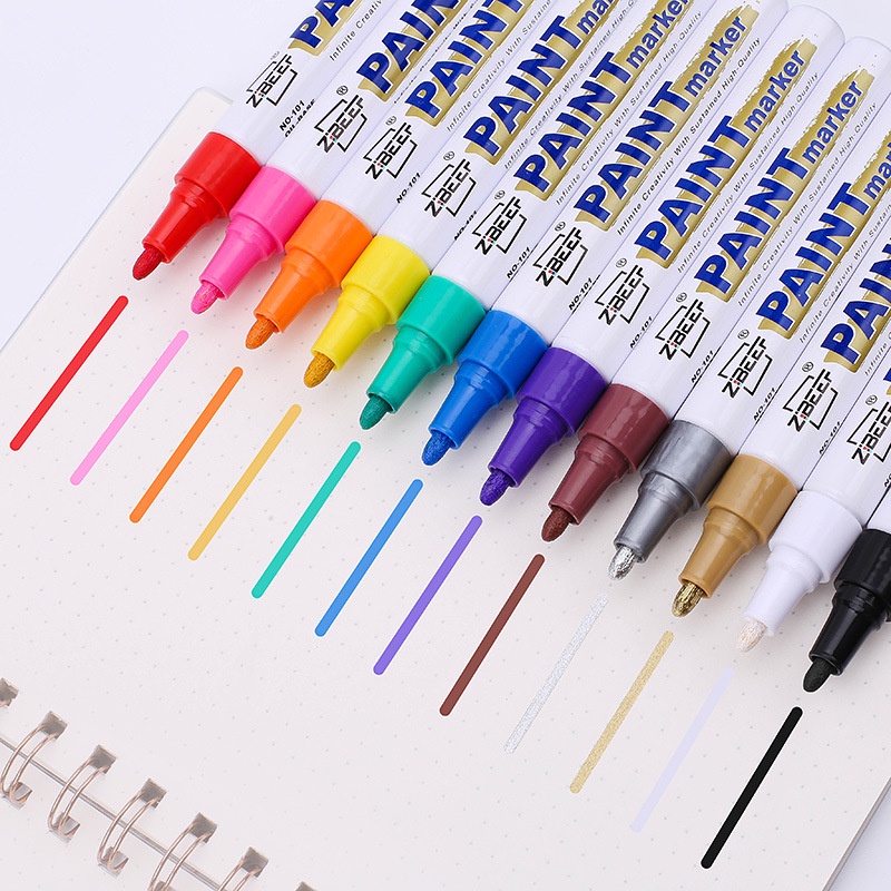 1 Pcs Colorful Permanent Paint Marker Waterproof White Markers