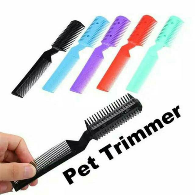 Dog brush outlet with razor