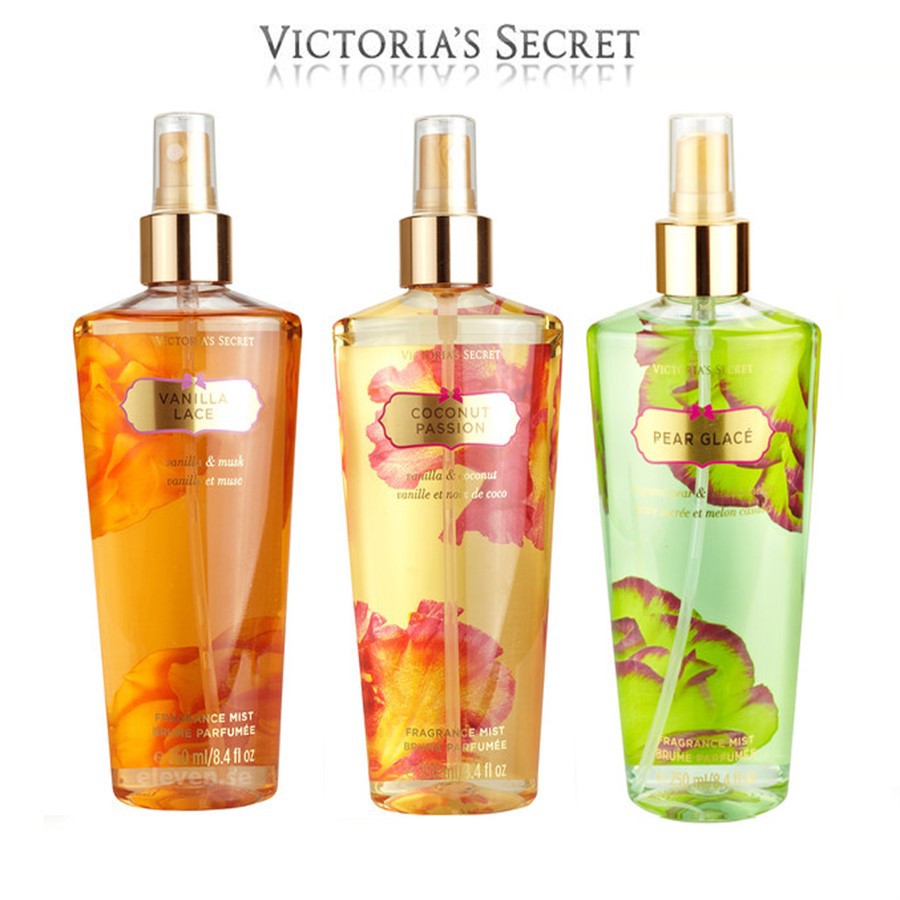 Victoria's Secret 3 Pieces (Vanilla lace + Coconut Passion + Pear Glace)-  250 ml