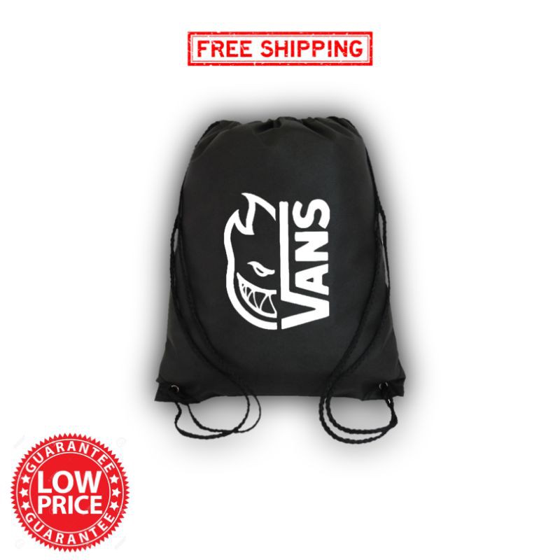 Black vans hotsell drawstring bag