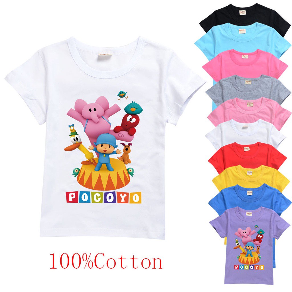 Girls Fashion POCOYO Printed Shirt Casual Summer Children s Round