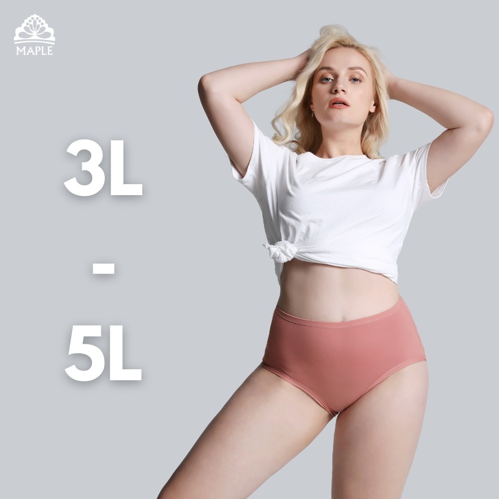 Maple Women's High Waist Panties Cotton High Elasticity Plus Size 3XL-5XL