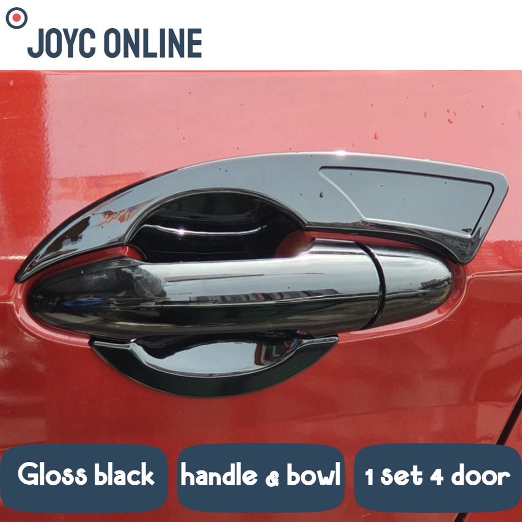 GLOSS BLACK Perodua Myvi / Bezza / Axia / Alza / Ativa Door Handle Cover  Bowl Cover Car Accessories