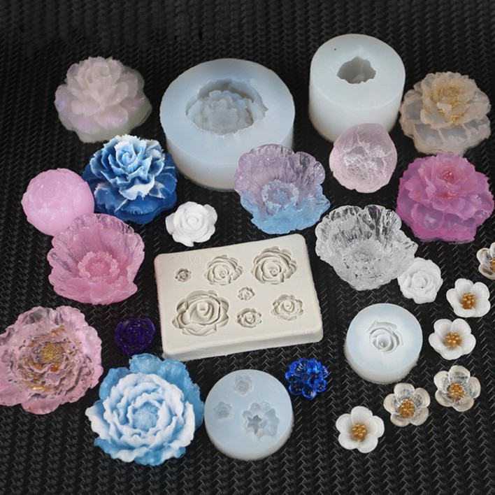 Rose Flower Silicone Mold Resin Silicone Mould Jewelry Making Epoxy Resin  Molds Jewelry Earring Resin Mold DJ_M_251 