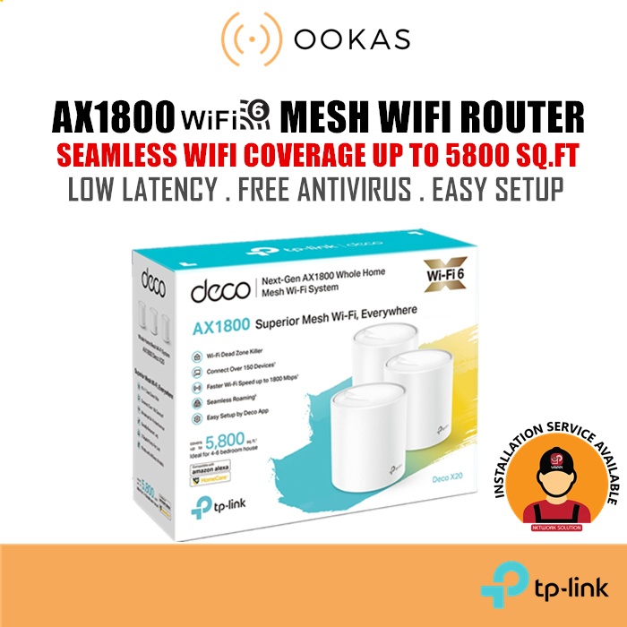 TP-Link Wi-Fi 6 Mesh Router Replacement System | 3 AX1800 Mesh Routers |  Upgrade Home Coverage up to 5,800 Sq. ft. | TP-Link Deco X-25 (3 Pack)