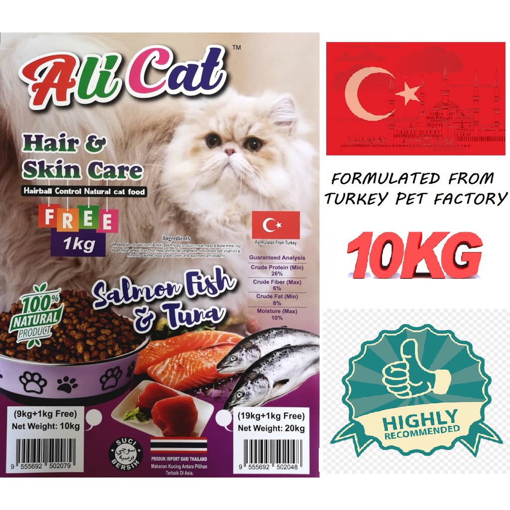 Makanan kucing murah 10kg Ali cat Hair skin care cat food 10kg