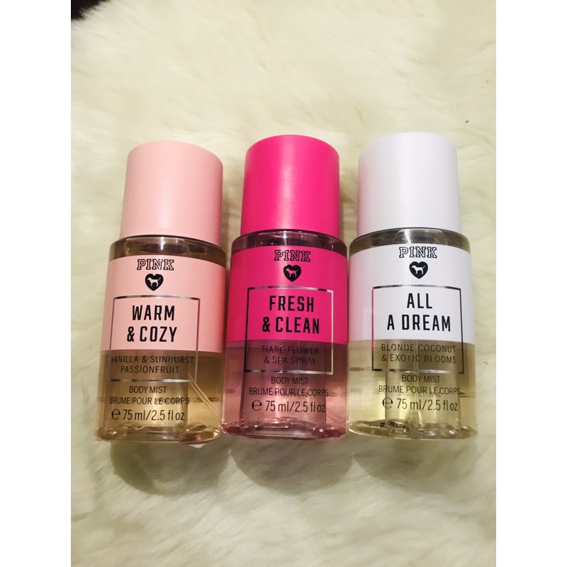 Victoria's secret pink fresh and discount clean fragrance travel size body mist