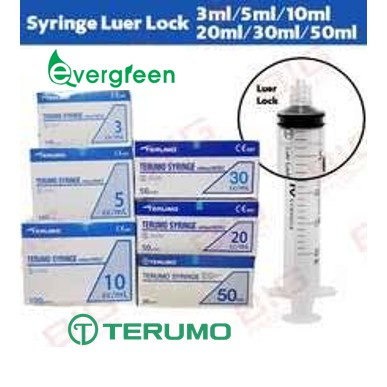 Terumo Syringe without needle 1ml ( slip )/ 3ml/ 10ml/ 20ml/ 50ml ( Luer  Lock )