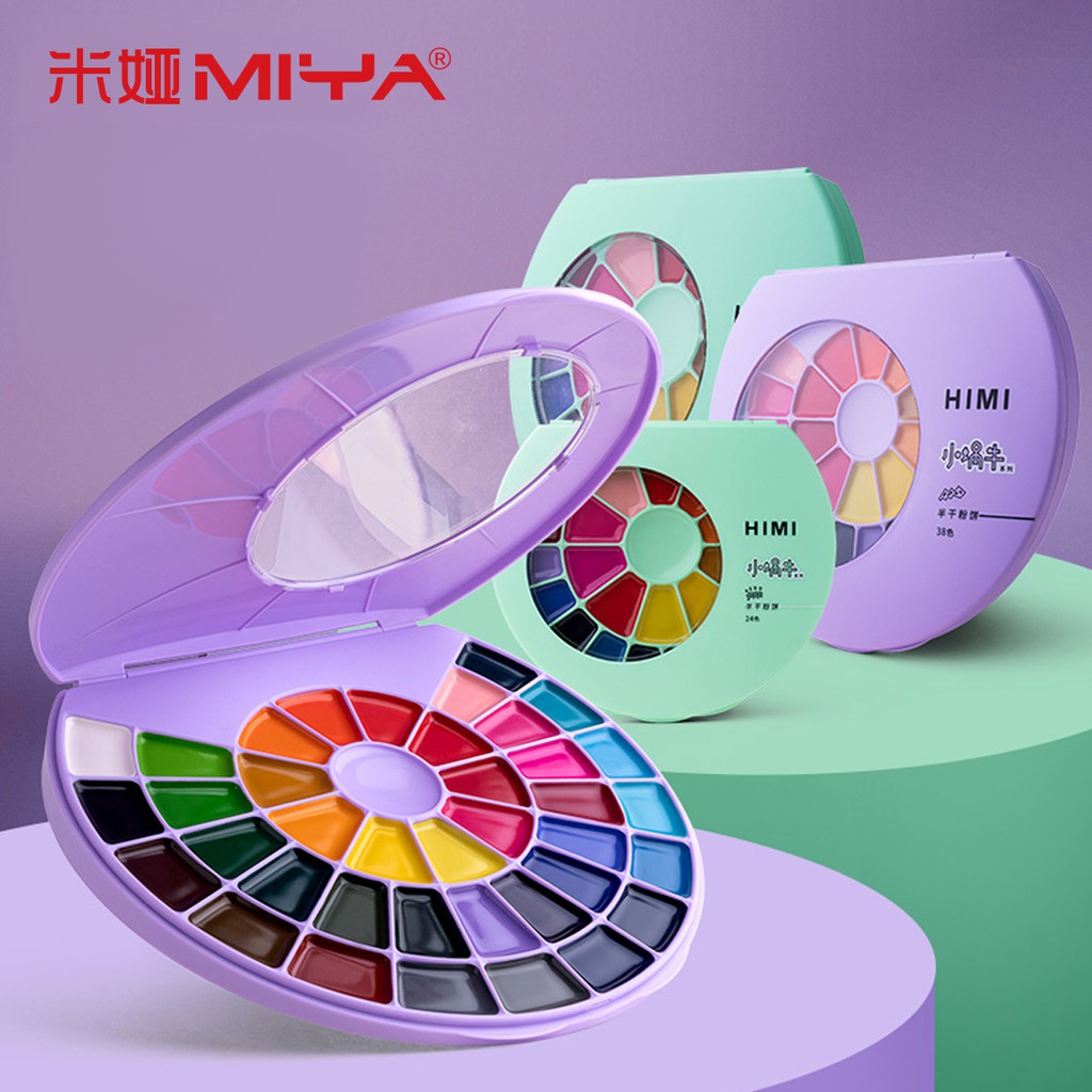 MIYA HIMI Water Color Solid Palette -Portable Travel Watercolor Paint –  AOOKMIYA