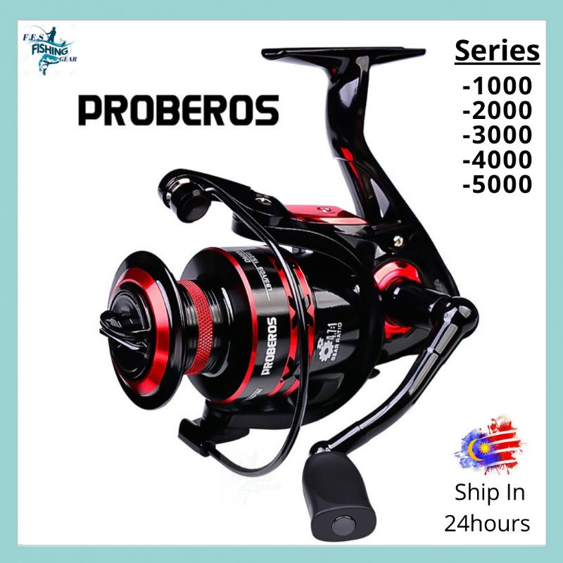 PROBEROS 1000 To 5000 Series Fishing Spinning Reel Carp Metal Mesin Pancing  Spinning Reel Adjustable Handle Max Drag17KG