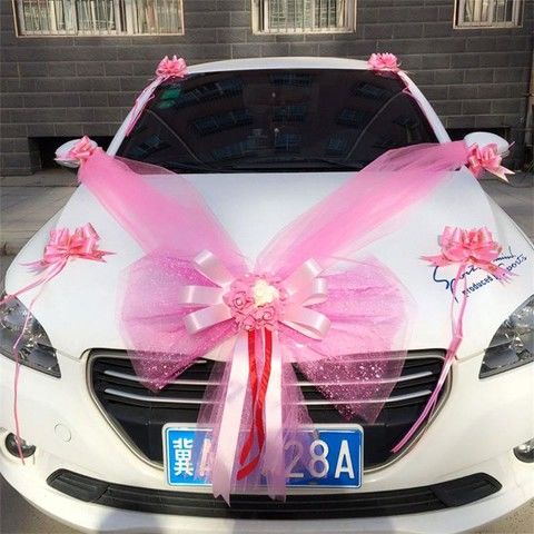 Colours Wedding Car Decoration Kit Organza Decorations Artificial