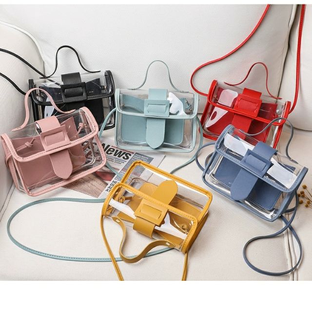 Transparent sling bag colourful mini cute fashion