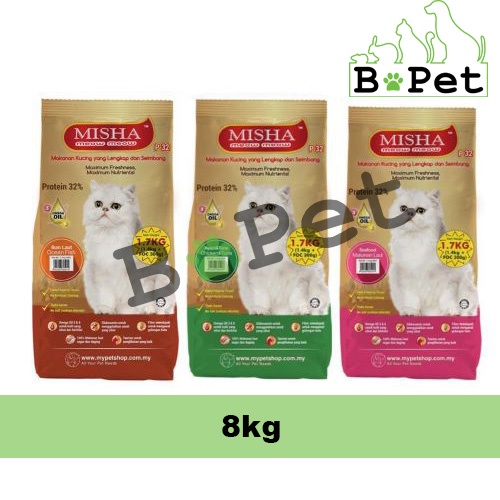 Original MISHA Dry Cat Food 8kg Chicken Tuna Ocean Fish