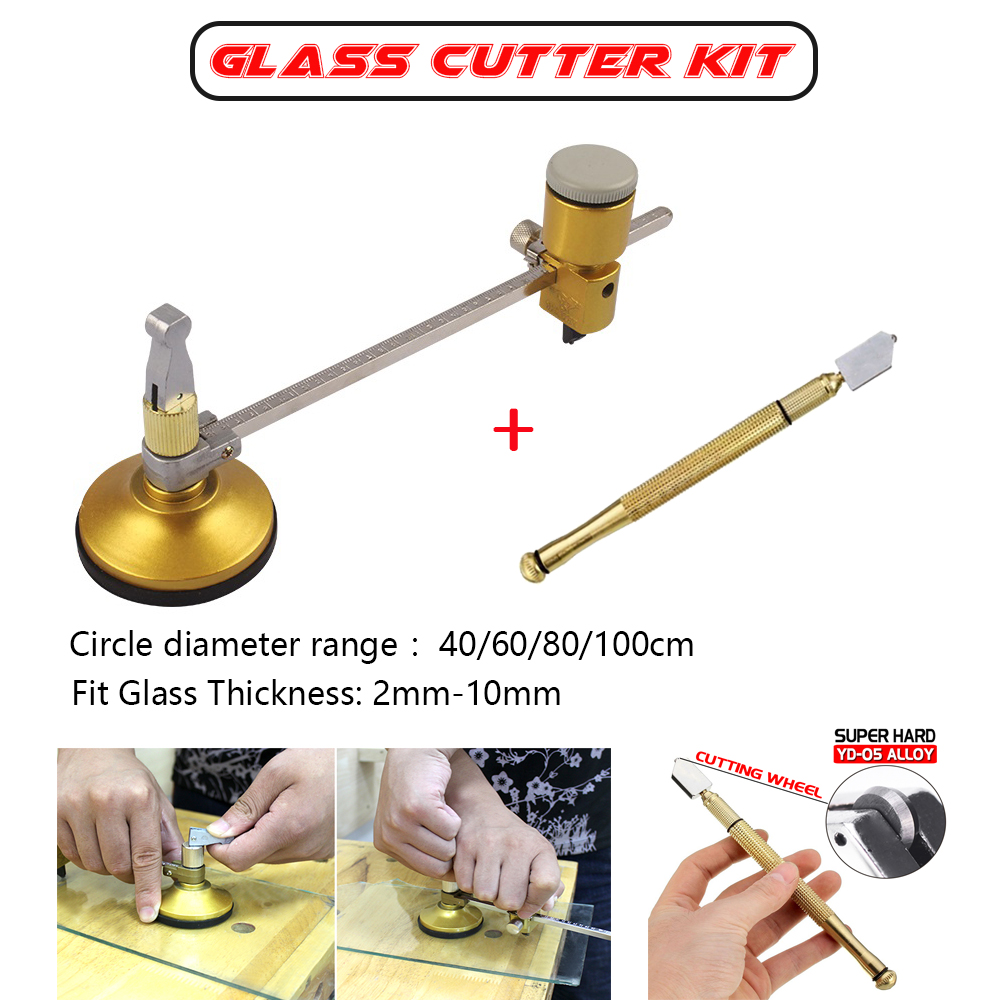 Glass Cutting Tools Wheel Compasses Glass Circle Cutter with Suction Cup  Circle