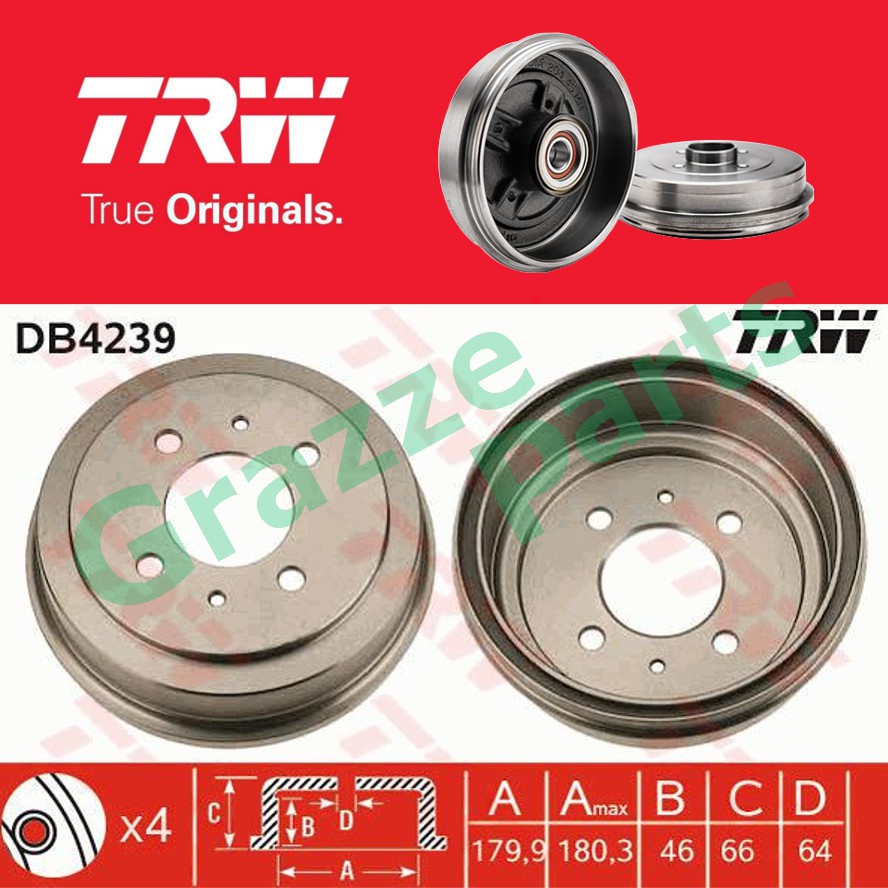 1 pc) TRW Brake Drum Rear DB4239 for Proton Wira 1.3 1.5 | Shopee