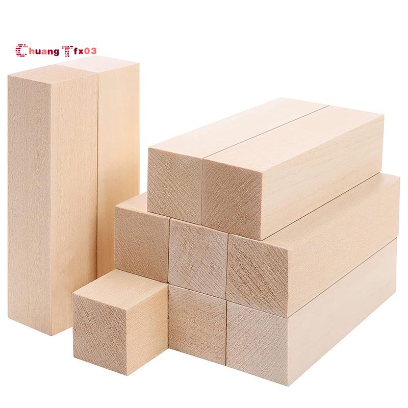 Basswood Carving Wood Natural Blanks Balsa Wood for Carving Wood Blocks  Untreated Carving Block Carving Blanks for Craft 
